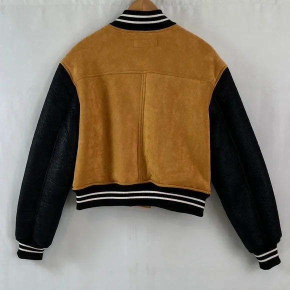 NWT - [Blank NYC] Women’s Varsity Jacket Faux Suede Bomber, Size M - Picture 10 of 11